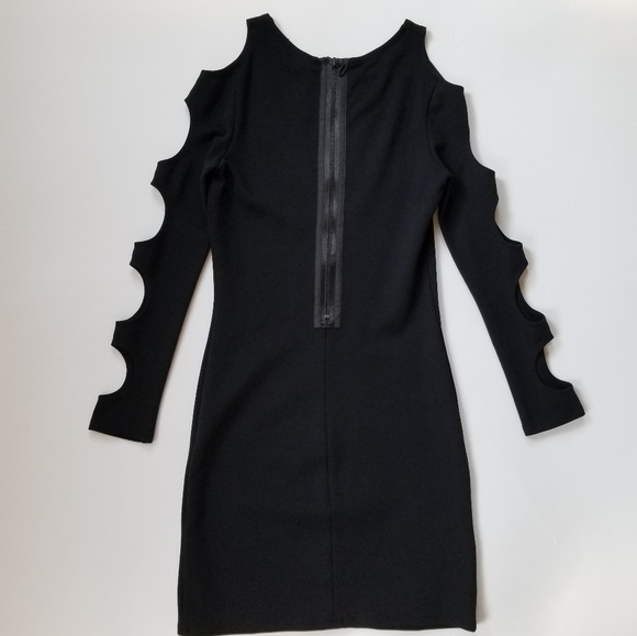Alice + Olivia Black Cutout Sleeve Dress - Picture 3 of 8
